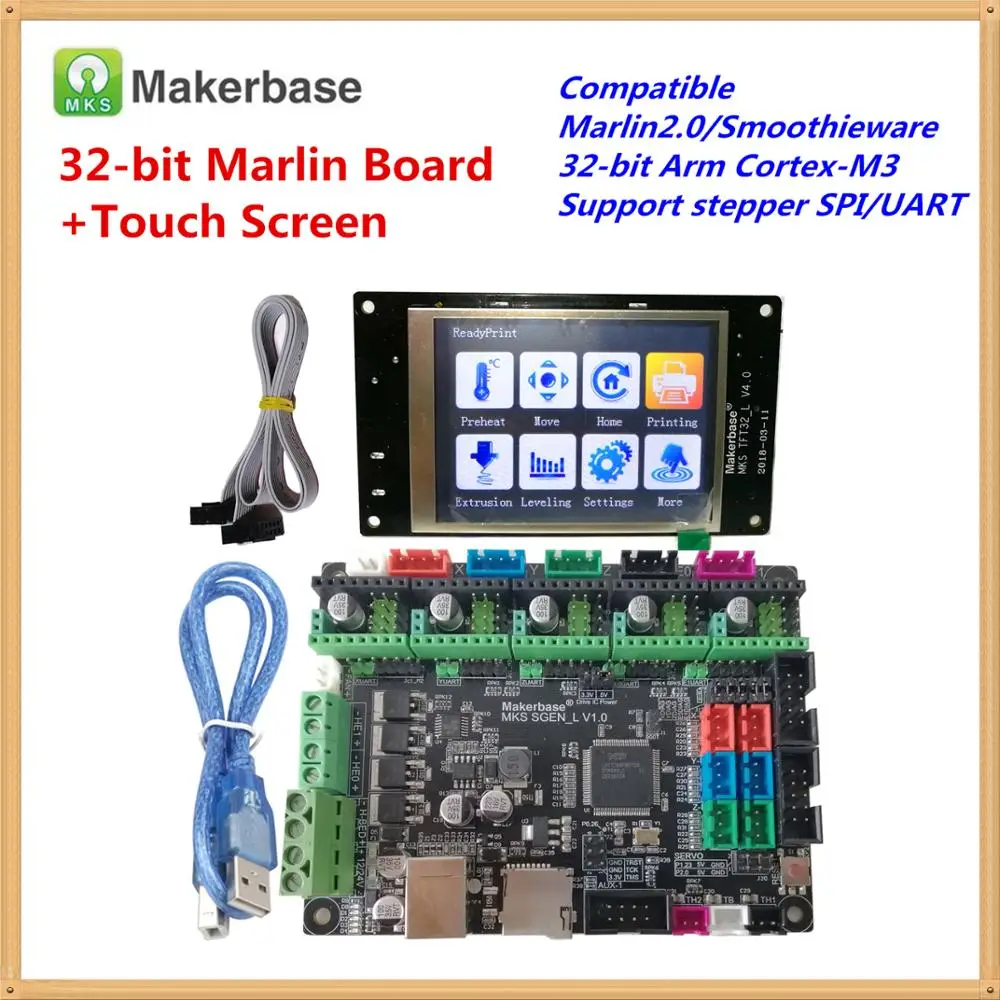 Совместимый Marlin 2,0 Smoothieware MKS SGEN_L материнская плата+ MKS TFT 32 сенсорный дисплей+ MKS TFT wifi устройство для creality cr-10