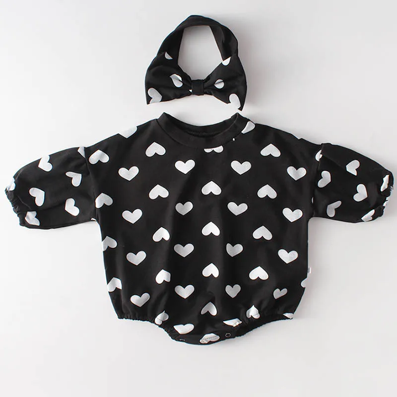 Боди для новорожденных милое хлопковое боди с длинным рукавом маленьких девочек