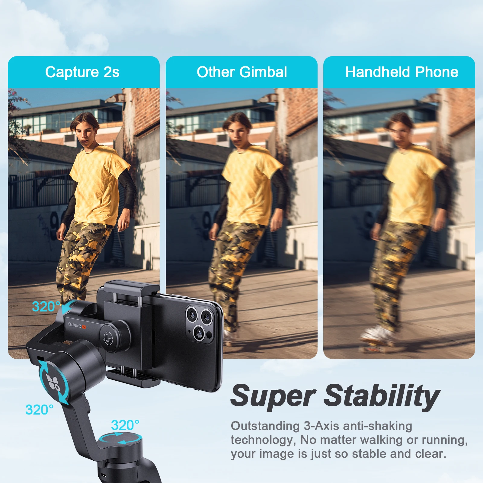 funsnap capture2s 3 axis gimbal stabilizer with focus wheel for recording vlog for iphone 13 12 pro max samsung s21 s20 android free global shipping