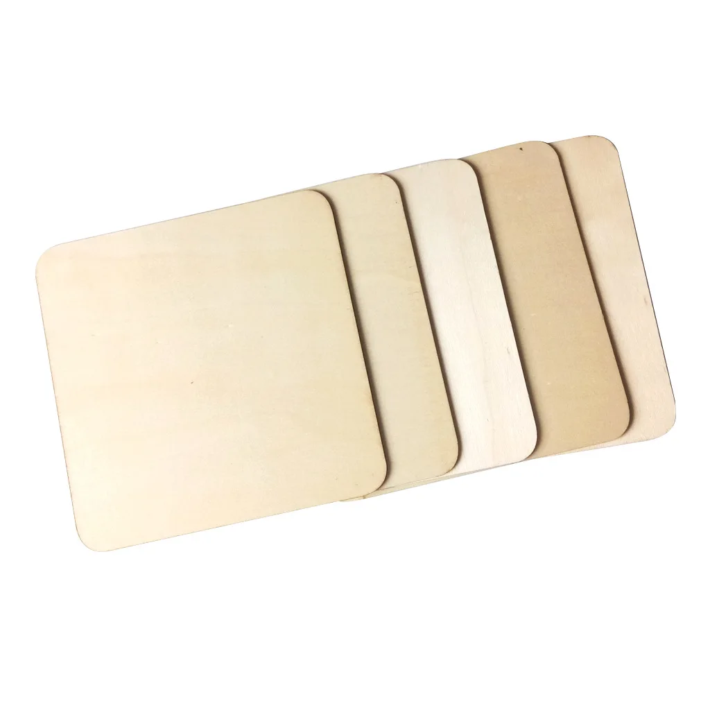 

20MM- 90MM Unfinished Wood Squares Pieces Blanks Wood Natural Slices for DIY Crafts Painting Staining Coasters