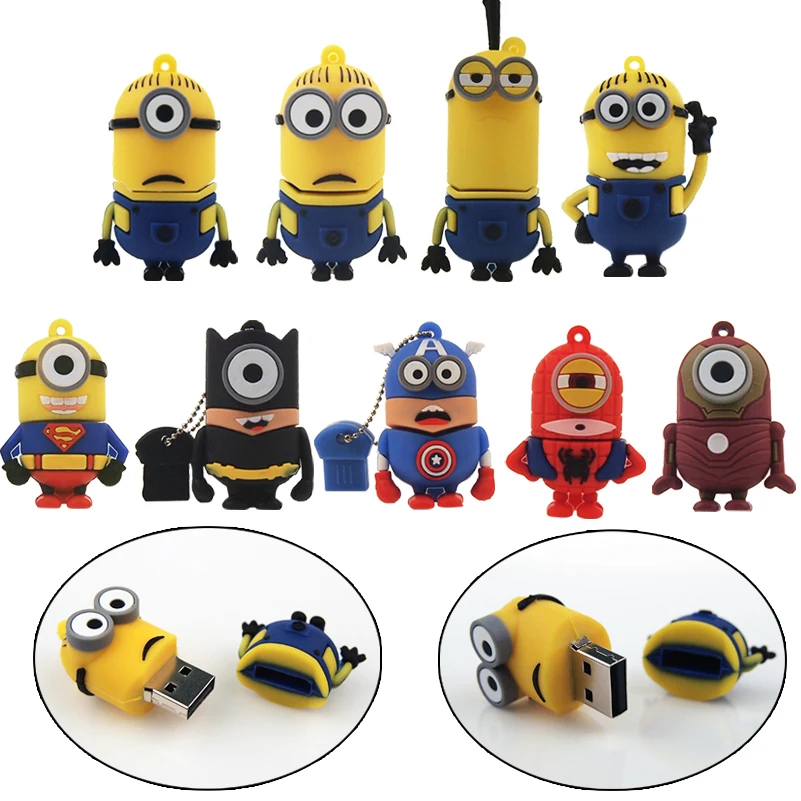 Милый мультяшный Usb флэш-накопитель 16 ГБ 32 64 8 карта памяти Миньоны 4 USB 2 0 Флэшка |