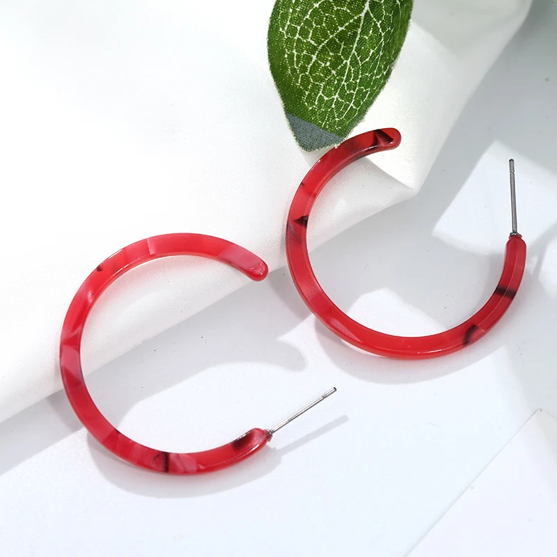 Круглые ацетатные леопардовые серьги геометрические акриловые серьги-гвоздики