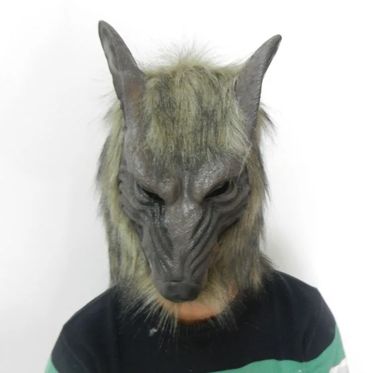 New Halloween Creepy Animal Full Head Grey Werewolf Wolf Mask | Тематическая одежда и униформа