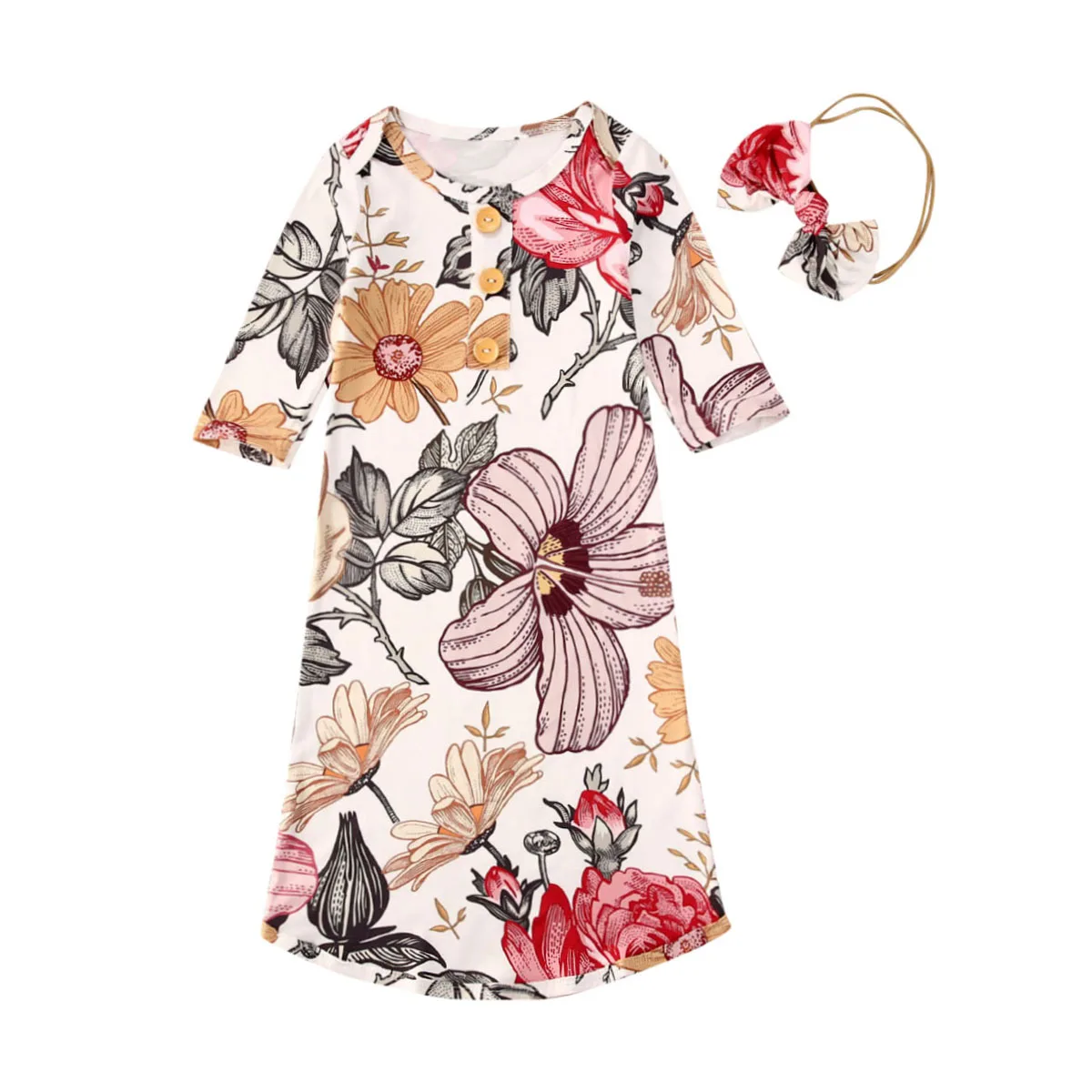 Детское Хлопковое одеяло для сна с цветочным рисунком маленьких девочек платье