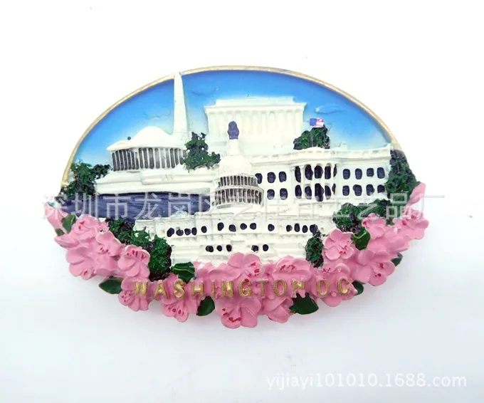 Полимерные магниты на холодильник туризм Тайланд слон тайский белый дом США