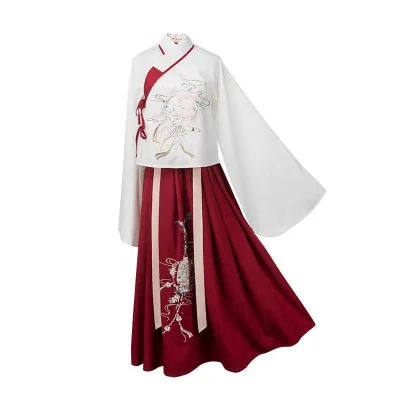 

Hanfu for Women Linglu Improved Embroidery Clothes Traditional Stage Wear Folk Dress Festival Adult Party Cosplay Costume 2020