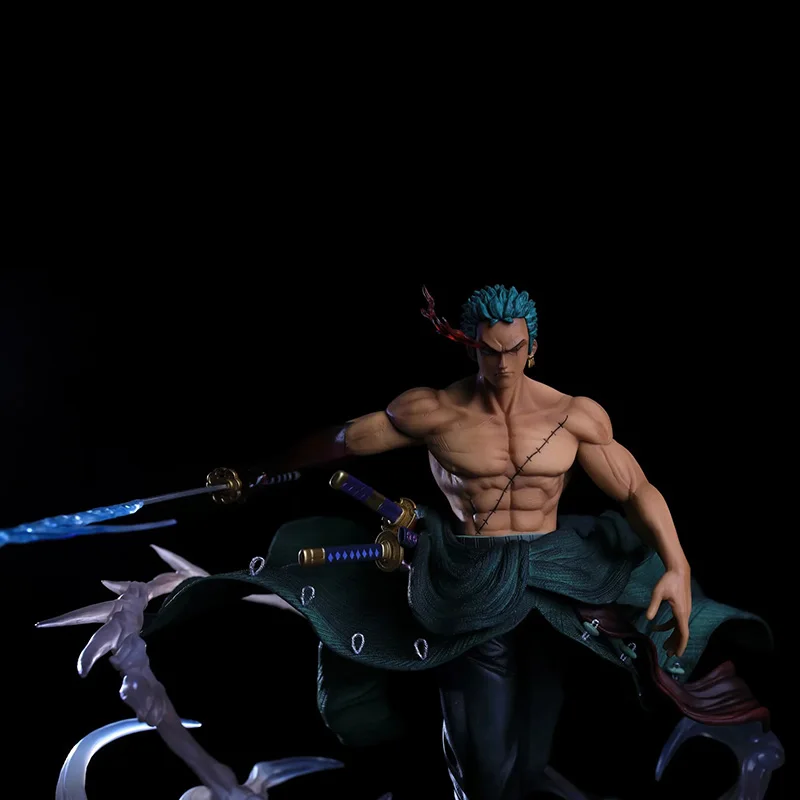 

Anime ONE PIECE Roronoa Zoro Action Figure Three Knife Flow Double Head PVC 29cm Collection Model Dolls Toys for Boys Gifts