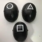 Пластиковая маска для косплея игра кальмар, треугольная, квадратная, круглая, Реплика Красного капюшона, комбинезон, мужской головной убор, реквизит для вечеринки, костюм босса