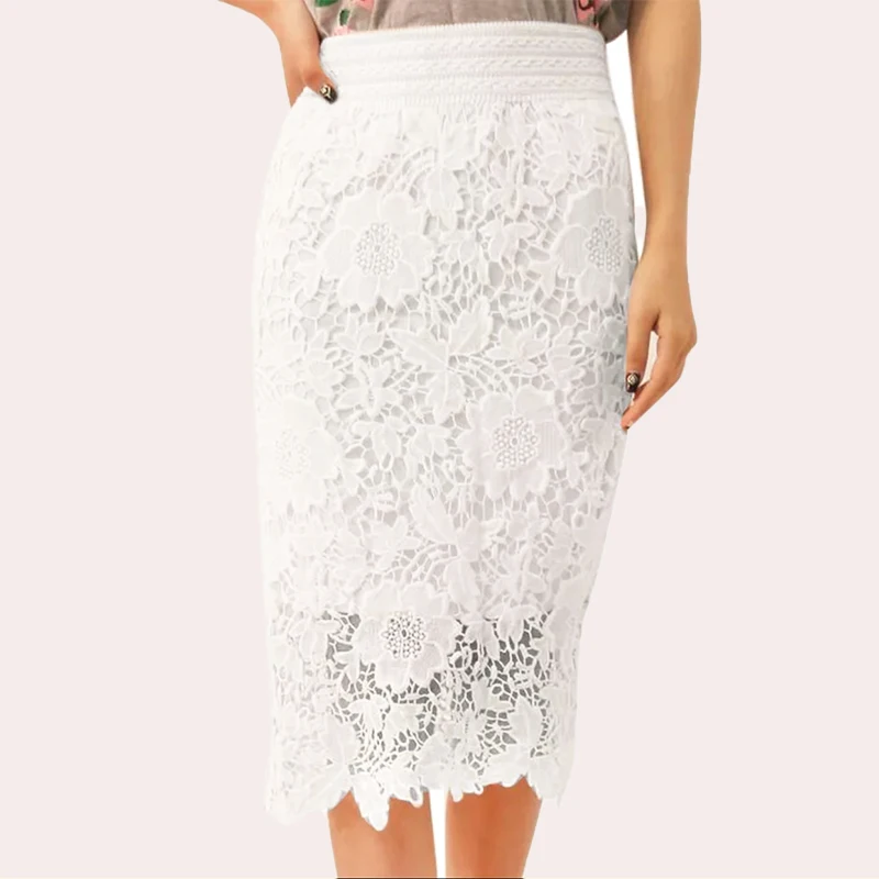 Пикантная юбка с кружевом тонкий Обтягивающая одежда завышенной талией для