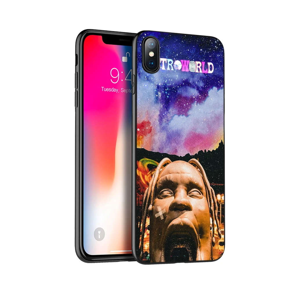 Черный чехол ТПУ для iphone 5 5s se 6 6s 7 8 plus x 10 чехол силиконовый чехол для iphone XR XS 11 pro MAX чехол Трэвиса Скотта astroworld