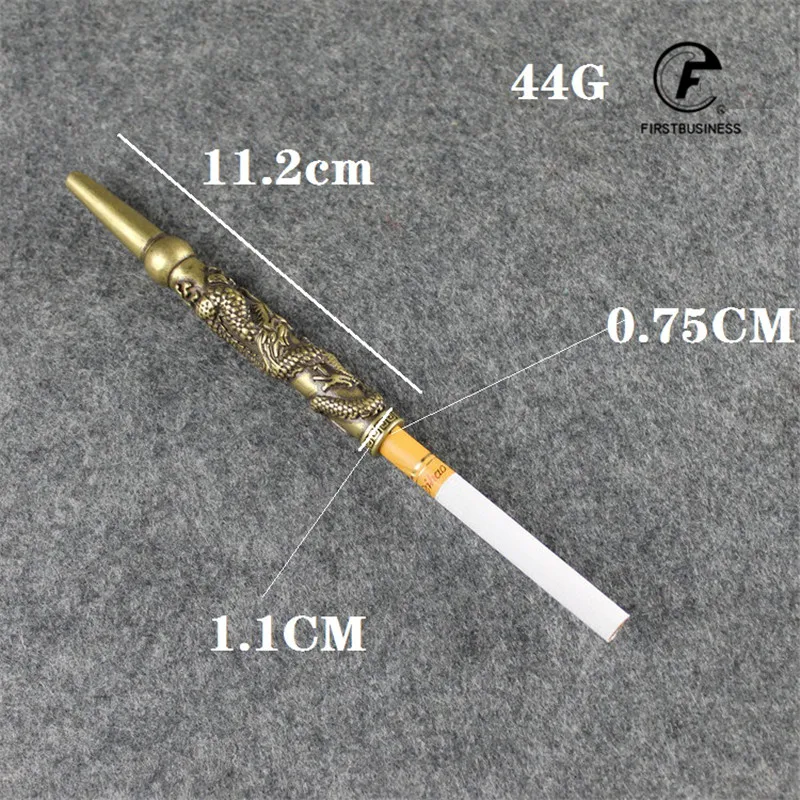 Ретро латунь дым Дракон мундштук Fillter в виде курительной трубки творческий