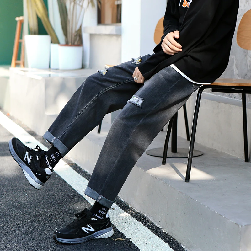 

New Denim Casual Wide leg Oversize Cargo Denim Boy Baggy Jeans For Men Overalls Boys Man Pants