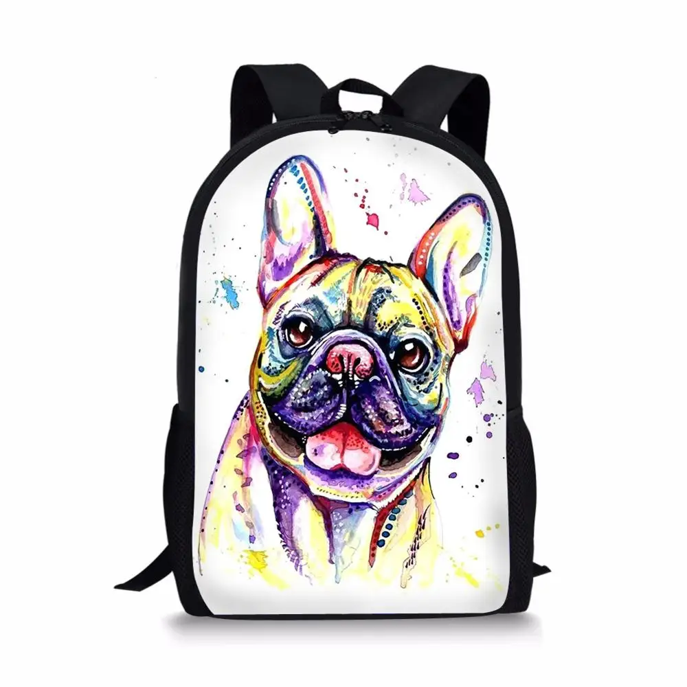Fashion Kids School Bags Cute Children's Travel Backpack Kawaii Bulldogs Prints Pattern School Toddler Backpack for Boys