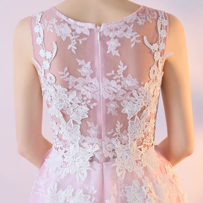 

LAMYA Customized Tea-length Burgundy Prom Dresses Elegant Puffy Evening Party Gown Lace Beach Special Occasion Dress For Women