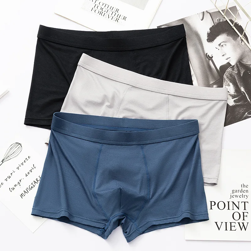 

New men's underwear Modal cotton large size breathable elastic quick-drying boxer shorts mid-waist 3D antibacterial boxer shorts