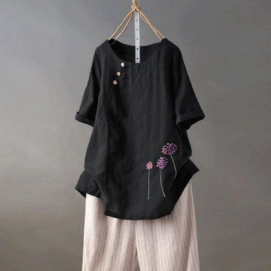 Белая рубашка 5XL женская одежда в стиле бохо Повседневная блузка из хлопка и льна