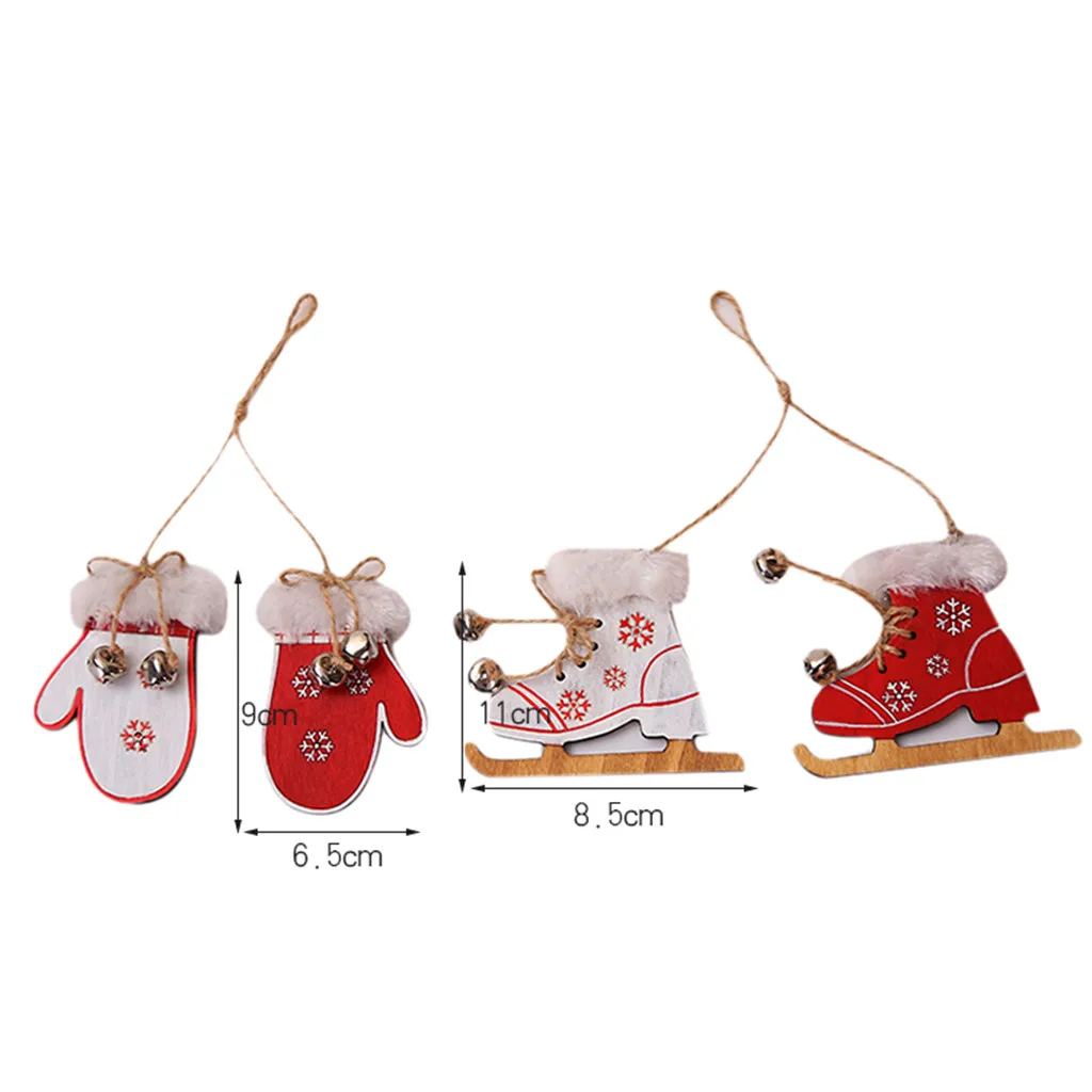 2020 новогодние рождественские перчатки лыжные ботинки деревянная подвеска