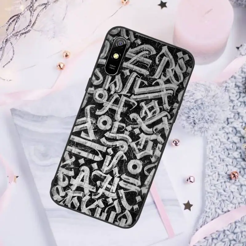 

Graffiti black Phone Case For Xiaomi Mi Redmi Note 7 8 9 pro 8T 9T 9S 9A 10 Lite pro