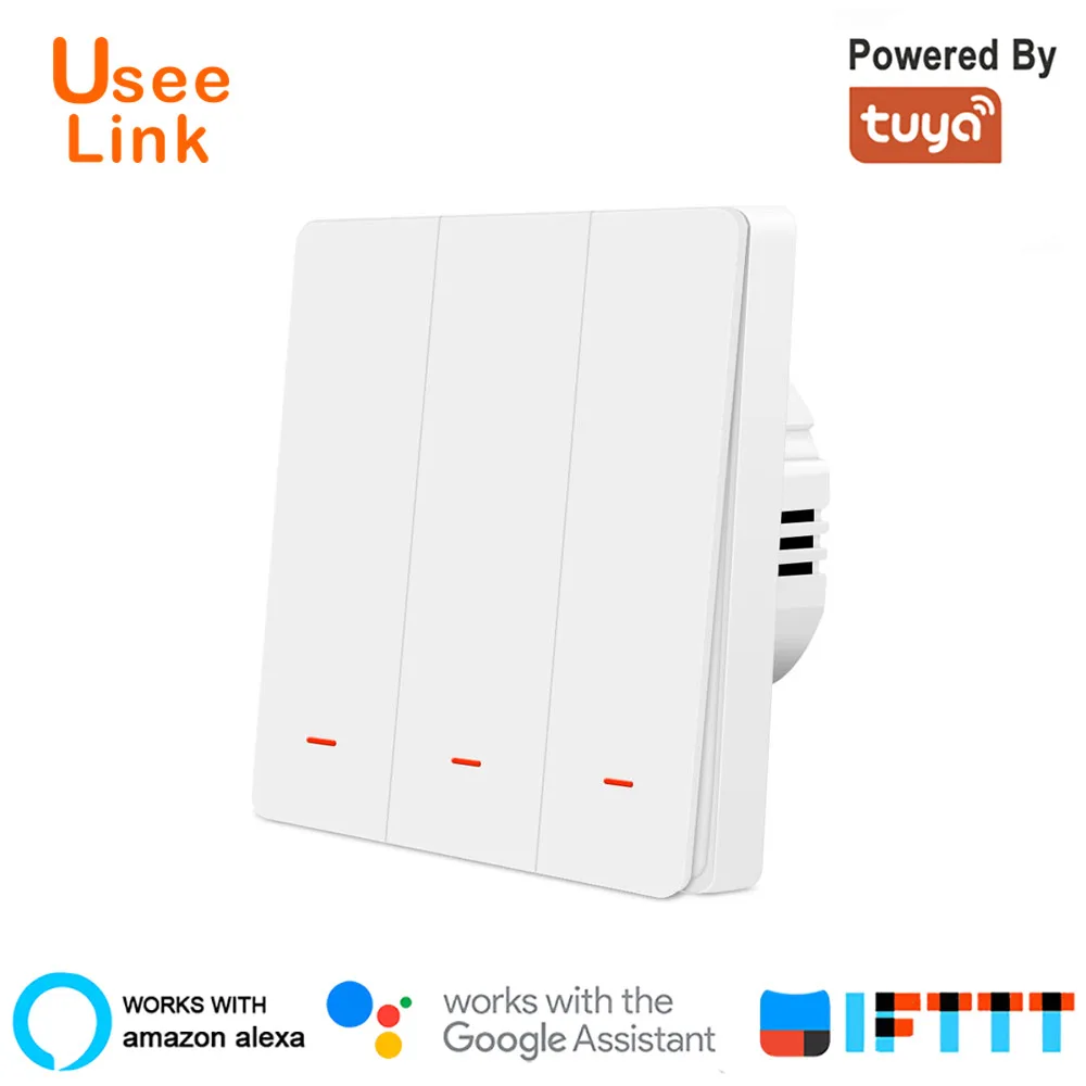 WiFi Smart Light Switch Mechanical Wall Voice Control work with Alexa Echo Google Home 1/2/3-Gang power by Tuya | Электроника