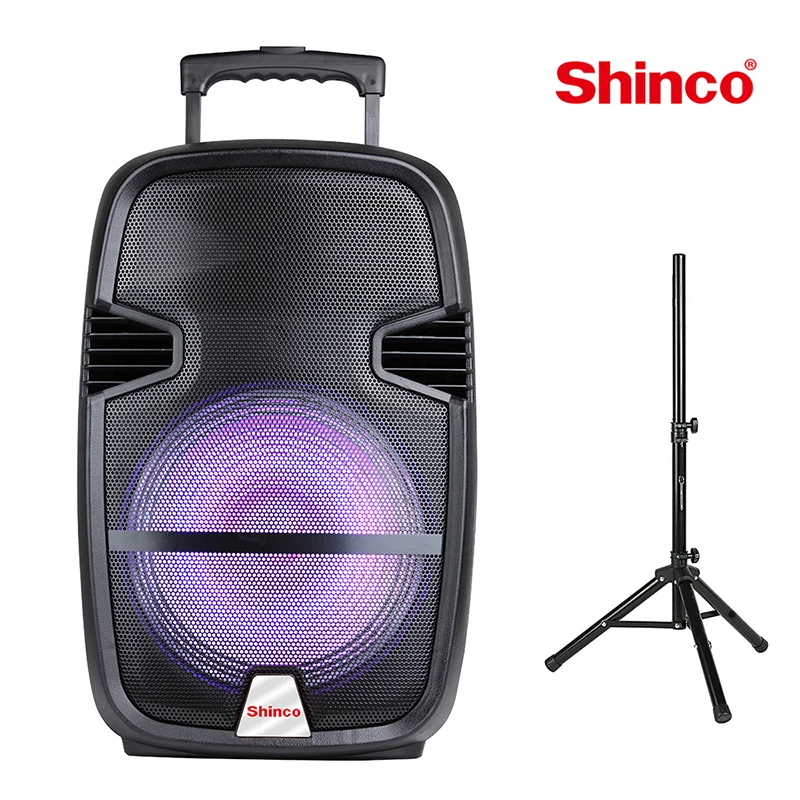 Динамик Shinco на колесиках для караоке с подставкой и микрофоном | Электроника