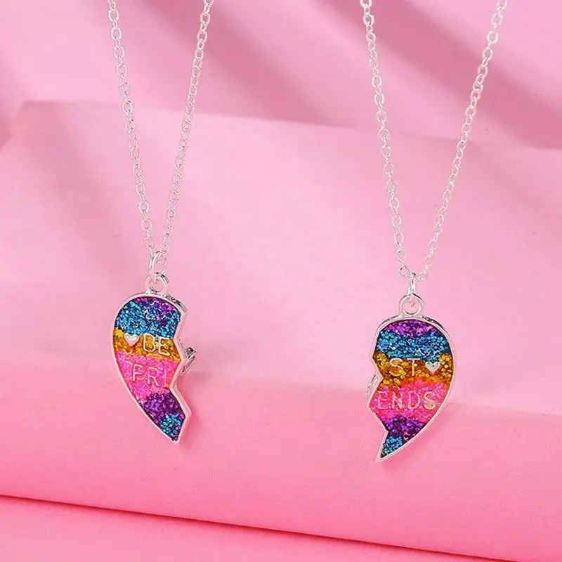 1 пара ожерелий в форме сердца лучшего для друзей и пар цепочка дружбы подарок