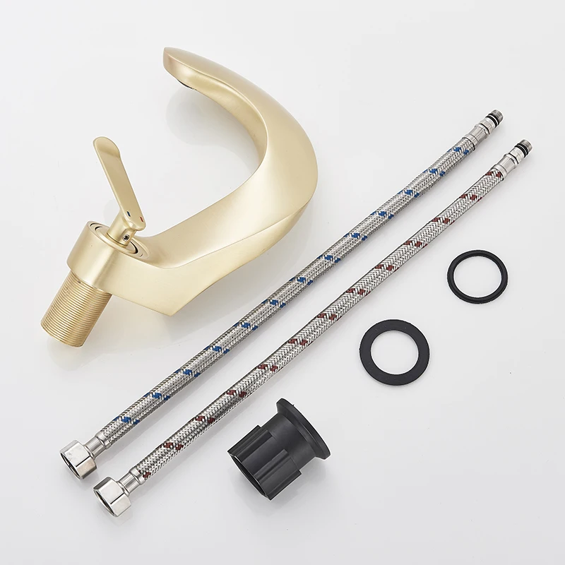 Хромированный Матовый кран для раковины с одним отверстием естественной