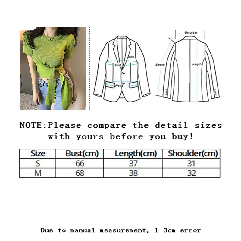 

SLLSKY Women Summer Cross Strap Knitted T shirt O-neck Fashion Slim Korean Version Tops Solid Short Sleeve Casual Short Shirt