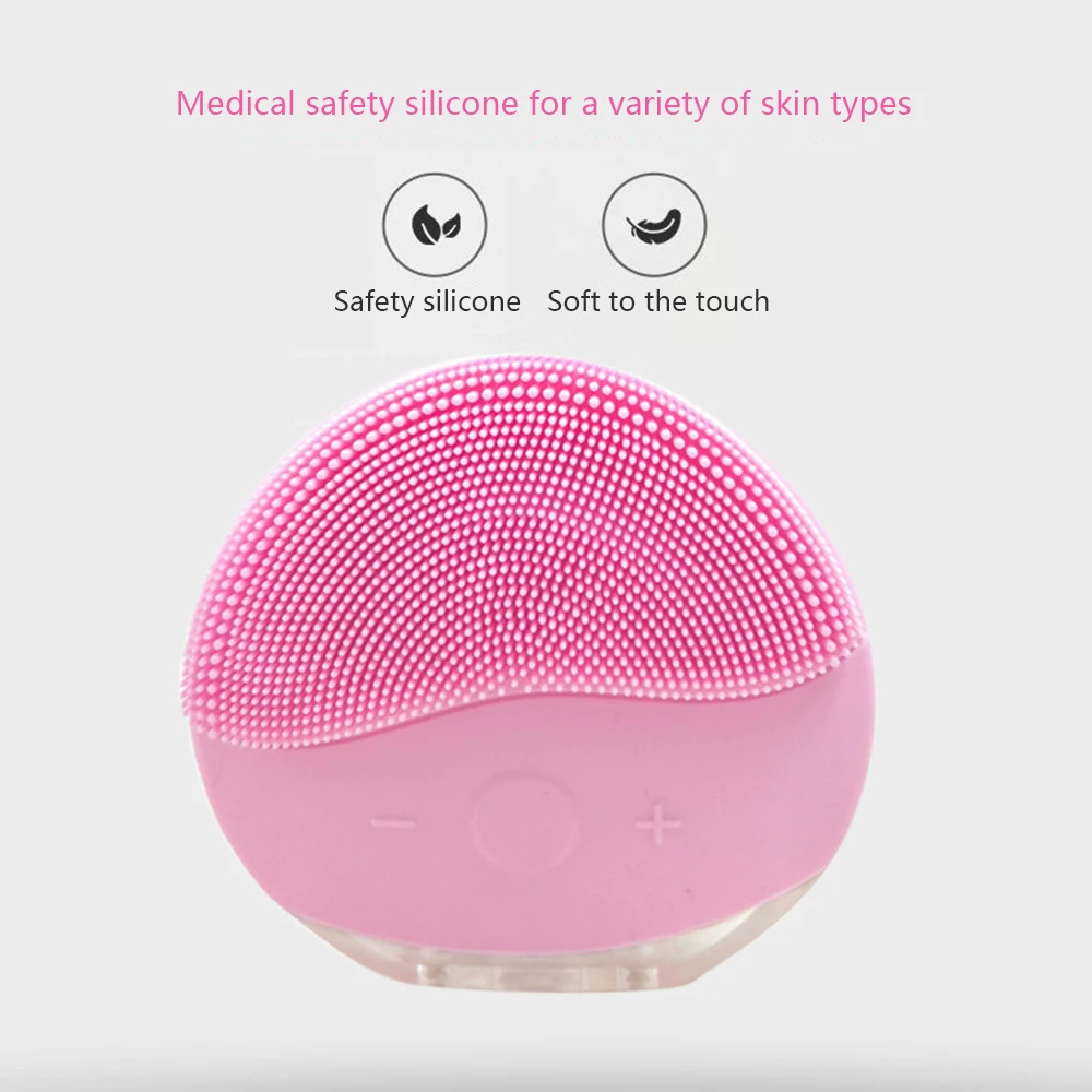 Mini USB Electric face Facial Cleansing Brush Silicone Sonic Cleaner Deep Pore Cleaning Waterproof Skin Massage High Quality | Красота и