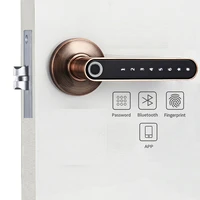 smart biometric fingerprint door lock code phone app bluetooth one time code dynamic code unlock log wooden door handle lock