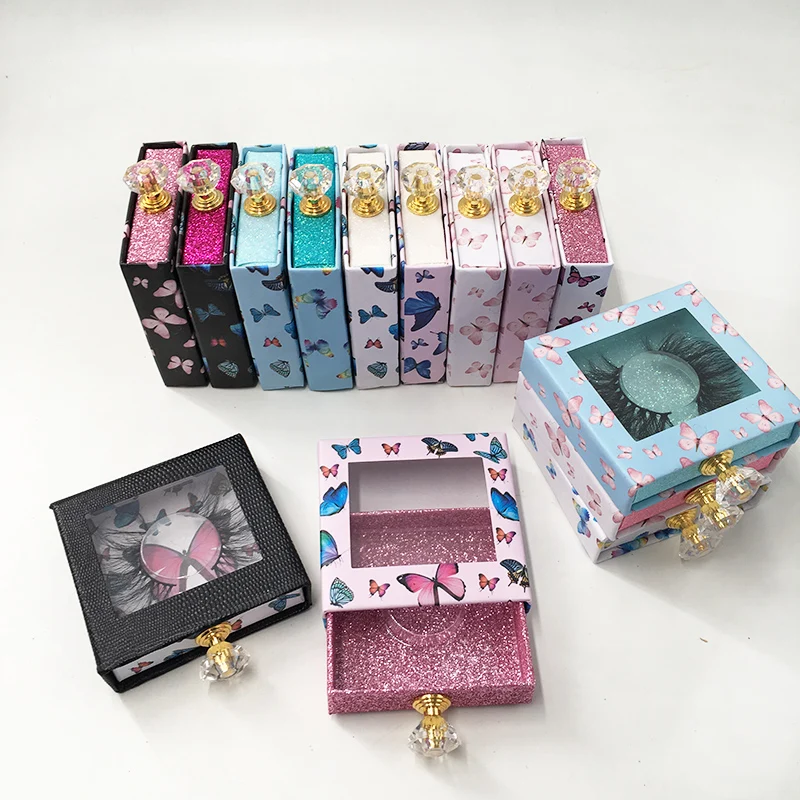 

Упаковка для ресниц пустой квадратный чехол для ресниц Алмазная ручка для 25 мм 27 мм норковые ресницы