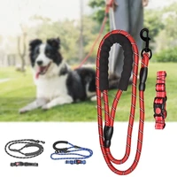 dropshipping 2pcsset pet leash adjustable prevent rushing out wear resistant pet traction rope collar kit for walking