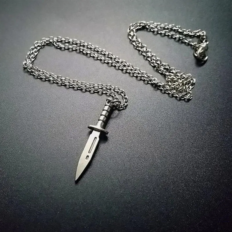 

New Gothic Knife Dagger Pendant Chokers Necklace Jewelry Gift For Men Women Gril Boy Punk Kpop Style Accessories Charm