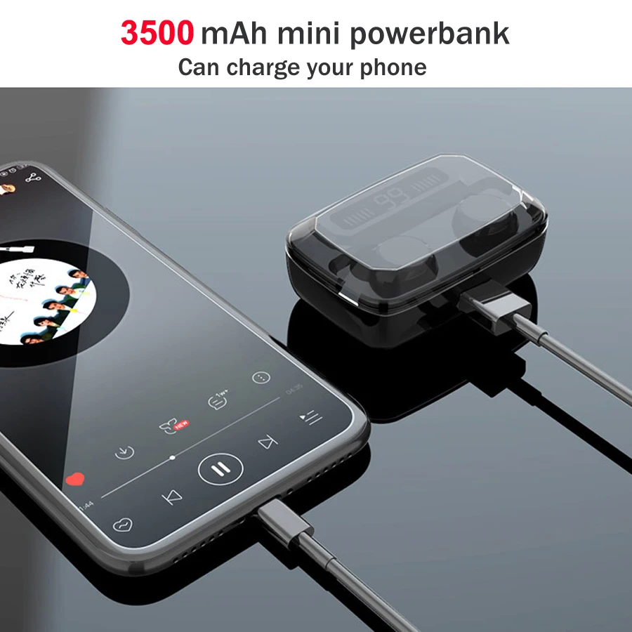 Беспроводные наушники Bluetooth 5 0 9D Стерео шумоподавление TWS Спортивная гарнитура с