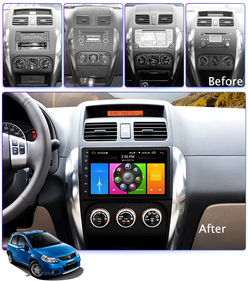 Автомагнитола для Suzuki SX4 2006 2013 Dvd 2Din Android 10 0 стерео мультимедиа|Автомагнитолы| |