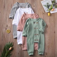pudcoco newborn infant baby boy girl romper playsuit pants outfit double breasted long sleeve 3 24m jumpsuit 2020 brand new sale