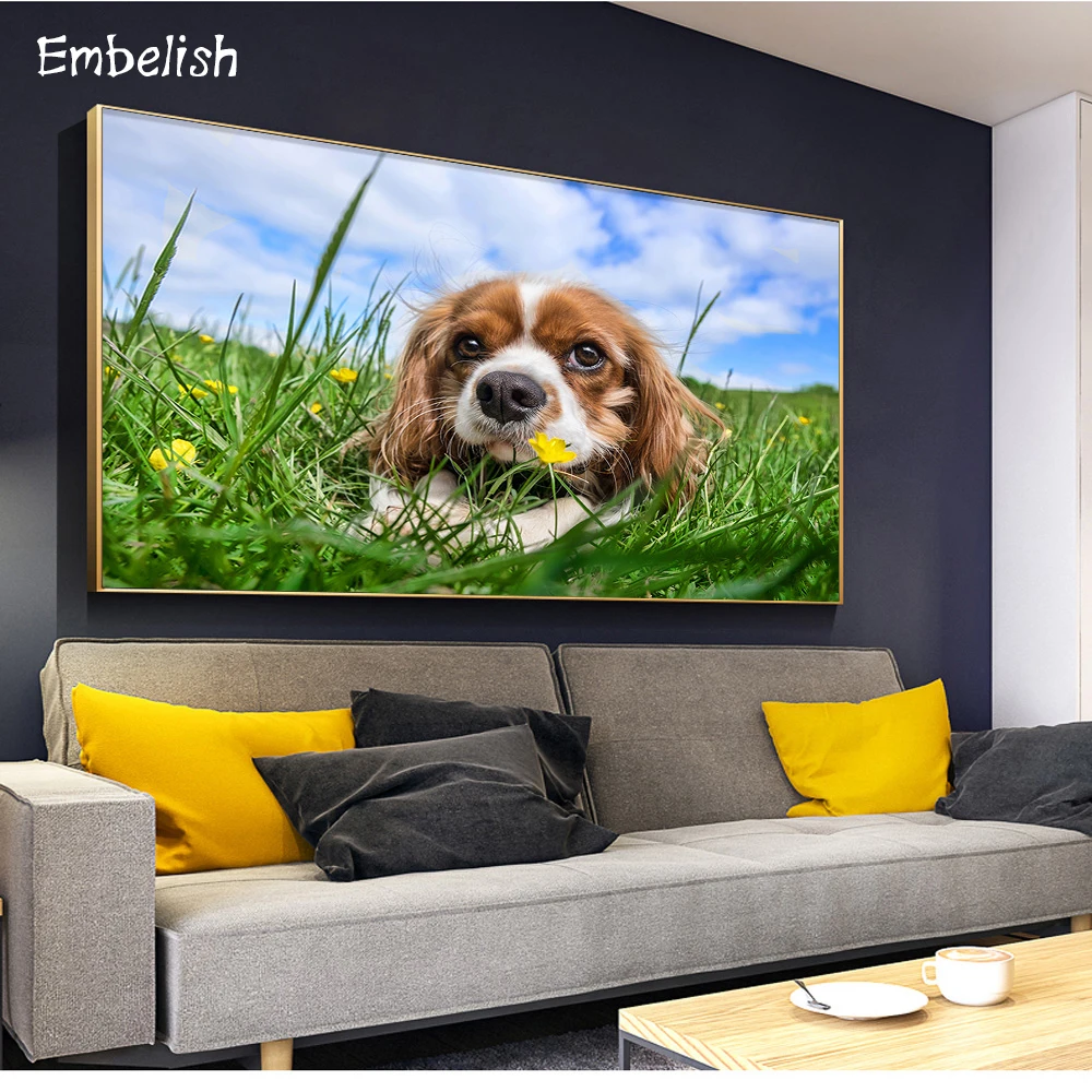 

1 Pieces Cute Pet Dog On The Grassland Animals HD Prints Canvas Oil Paintings Home Decor Wall Art Poster For Living Room Picture