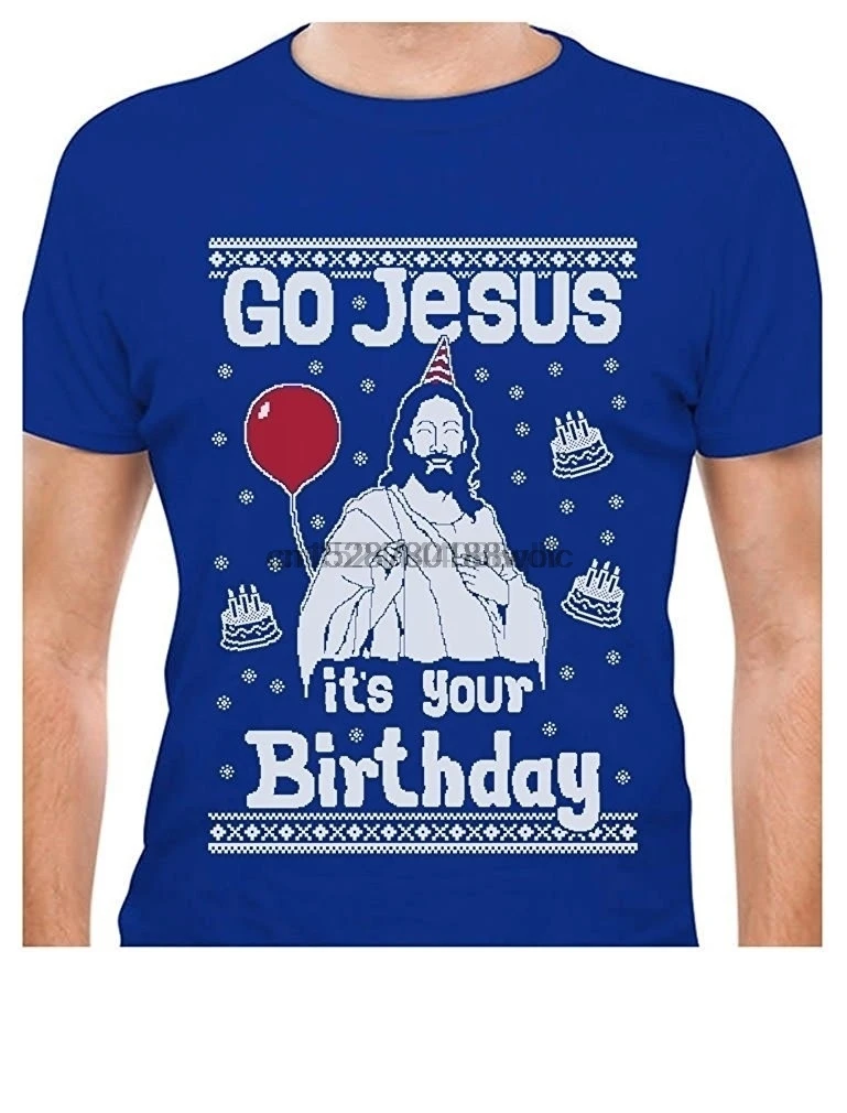 Go Jesus ItYour день рождения Уродливый Рождественский свитер футболка с