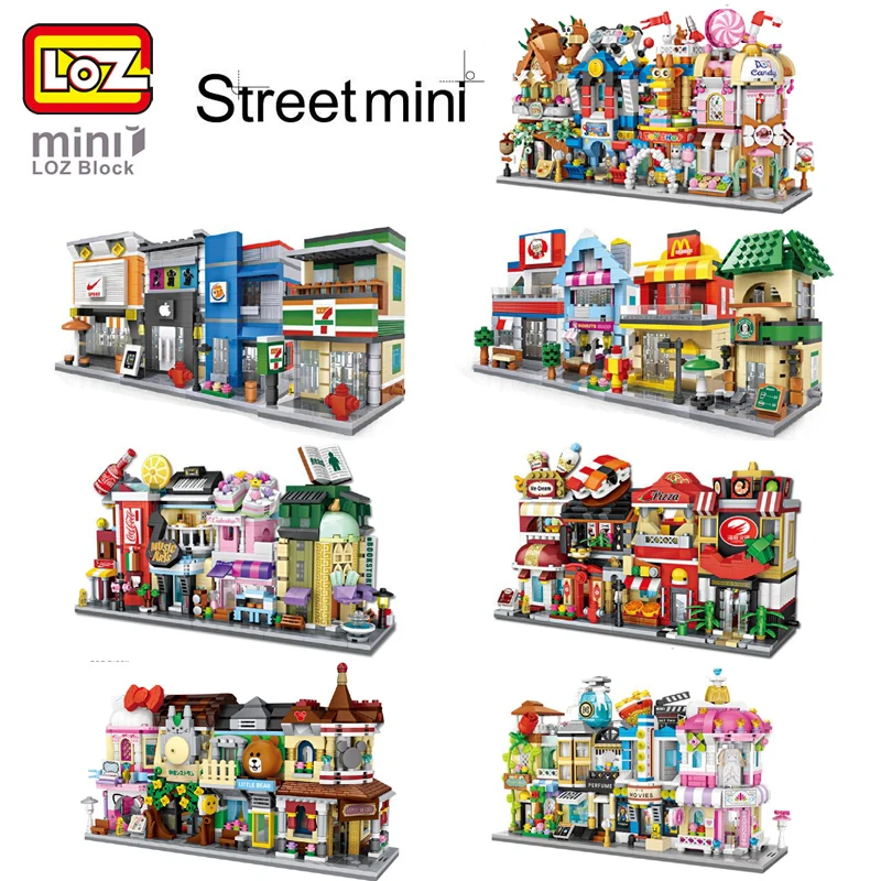 

LOZ Mini Building Blocks Street City Barber Bakery Photo Clothing Shop Architecture Model Series Bricks Educational Kids Toys
