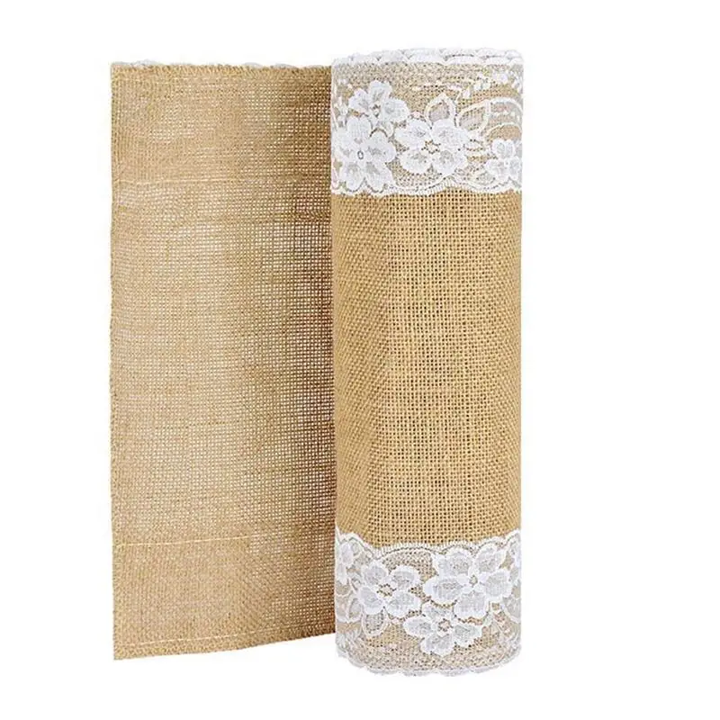 Настольная дорожка из джута Холст кружево украшение стола коврик 30x275