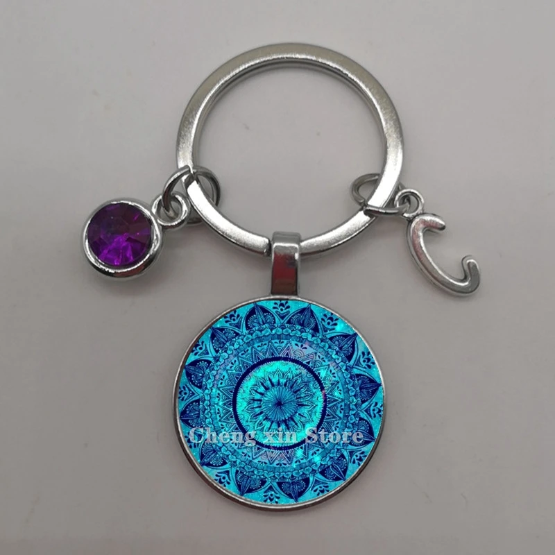 A Z в винтажном стиле стеклянный купол ожерелье буддийские чакра стекло