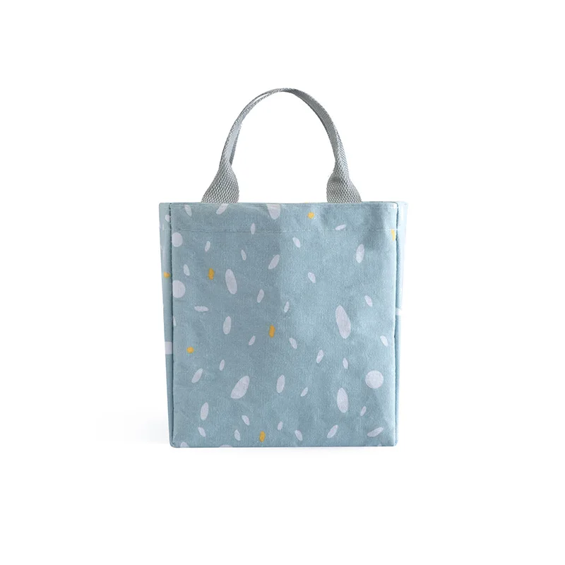 

Canvas Lunch Bag Women Insulated Functional Dot Pattern Tote Thermal Food Picnic Cooler Pouch Lunch Box Bags For Men Kids