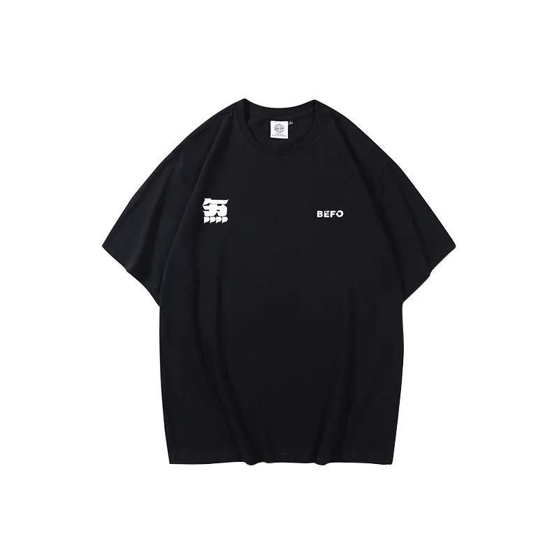 

Harajuku Japanese Style Characters Print Summer Tshirt Loose Shirts Men Clothing Cotton Short Sleeve Fashion Casual Tees