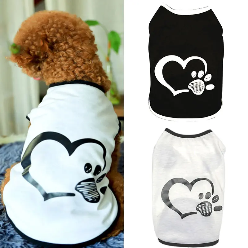 

Love Dog Foot Vest Cute Pet Breathable Vest Spring And Summer Pet Tees Comfortable Cotton Dog Clothes Casual Pet Supplies