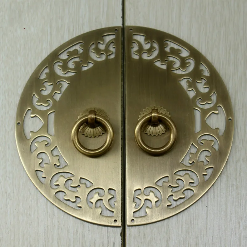 Dia 140 150MM Retro Chinese Round Copper Handles Furniture Door Pulls Vintage Bookcase Bronze Cabinet Knob Cupboard Kitchen Pull |