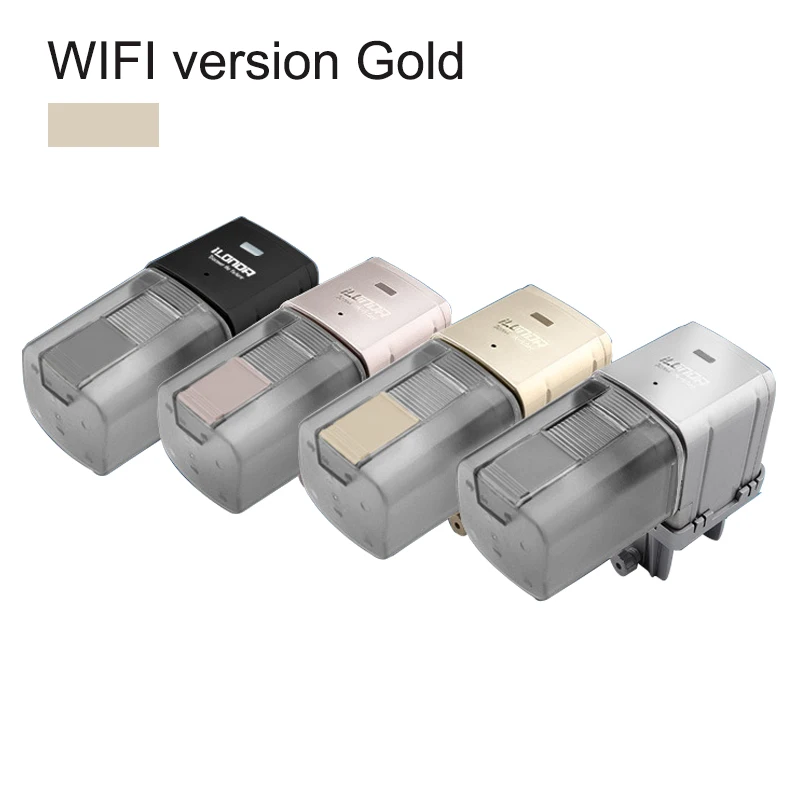 WiFi Gold Автоматическая аквариумная кормушка SUNSUN с дистанционным управлением, беспроводной Wi-Fi, автоматический таймер, кормушка для рыб, аквариумные аксессуары, 170 мл - Цвет: WiFi Gold