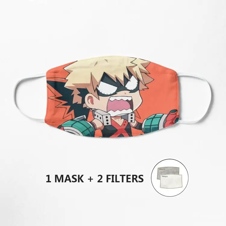 Маска Bakugou MHA моющаяся многоразовая дышащая маска для лица Пылезащитная
