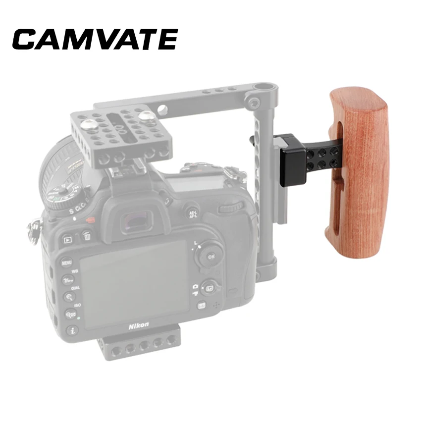 Рукоятка с деревянной ручкой CAMVATE зажимом NATO для установки клетки камеры DSLR (с