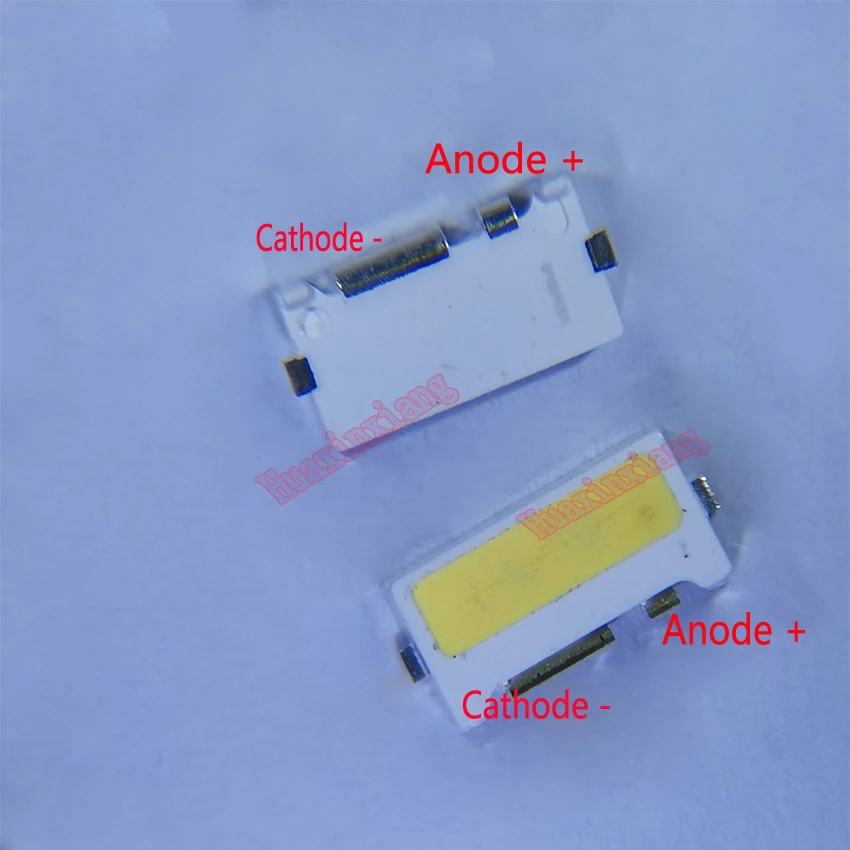 100 шт./лот Edge SMD LED 7032 6 в 1 Вт 160 мА холодный белый высокой мощности для подсветки