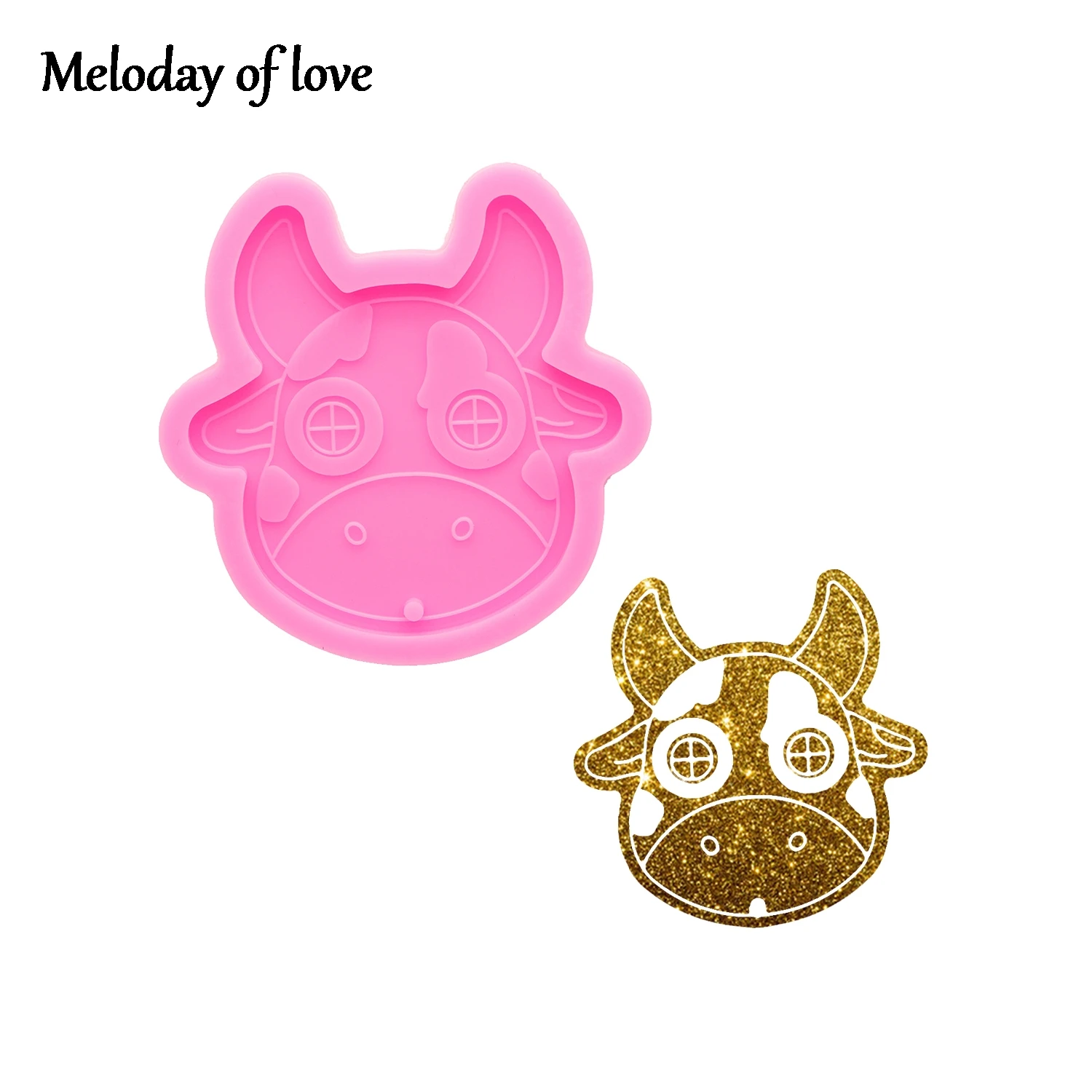 Блестящая голова быка корова тег формы DIY уха этикетки для эпоксидной смолы дверь