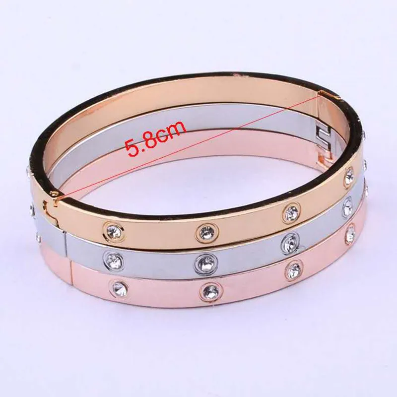 

Beautiful Lovers Bracelets Woman Bracelets Stainless Steel Bangles For Men Bangles Cubic Zircon Gold Color Jewelry Gifts